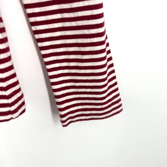 J. Crew Womens Size Small LINEN BLEND Red Nautical Blouse Shirt Top Long Sleeve - Picture 7 of 9